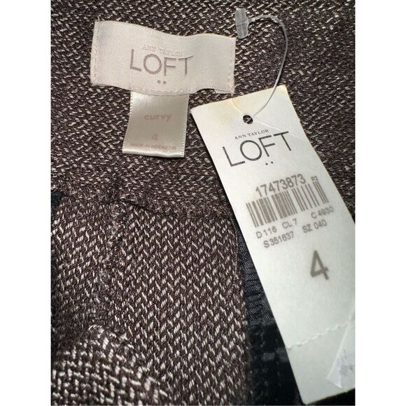 Loft gray woven Trousers Pants size 4 Curvy NWT - Picture 5 of 6